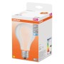Confezione di una lampadina LED E27 Osram con bulbo in vetro opaco.