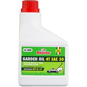 Olio motore Rhütten Garden Oil 4T SAE 30 per tagliaerba, 600 ml.