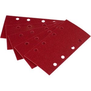 Strisce abrasive LUX, 93x185mm, K80, confezione da 5, accessorio per levigatrici orbitali, per levigare legno e metallo.