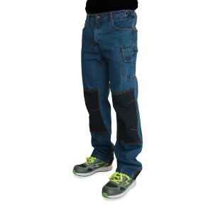 Pantaloni da lavoro t.b.t. in jeans con rinforzi alle ginocchia, categoria abbigliamento da lavoro e accessori.