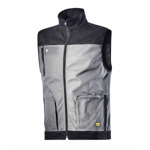 Gilet da lavoro grigio t.b.t. con zip e tasche per uomo.