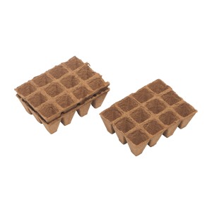 Due set di vasetti per semina quadrati, 36 pezzi ciascuno, 4x4 cm, in materiale biodegradabile per la propagazione delle piante.