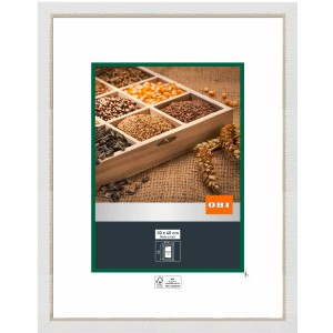 Cornice portafoto OBI in legno bianco, 30x40 cm, per foto e immagini.
