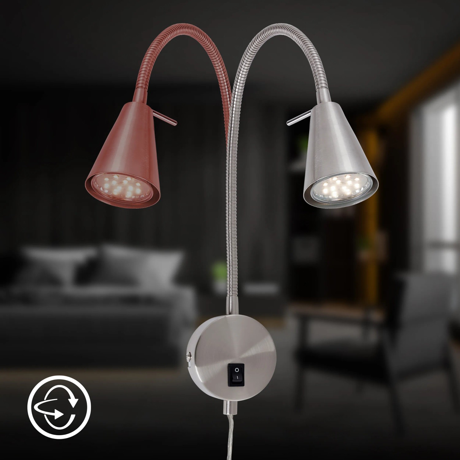 SHOP-STORY Lampada Da Lettura A LED Girocollo - Flessibile E Leggera, Mani Libere Per Leggere, Lavorare O Fare Hobby Al Buio