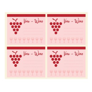 Etichette per vino con motivo uva, per etichettare.