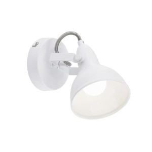 Faretto t.b.t. bianco, lampada da parete regolabile per interni.