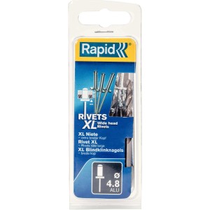 Rivetti ciechi Rapid XL, 4.8mm, alluminio, per testa larga. Uso versatile.