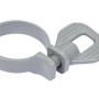 Morsetto per tubo grigio per pompa filtro Bestway Flowclear, primo piano.