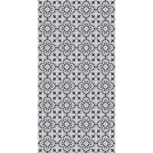 Tappeto da bagno t.b.t. con motivo floreale in grigio e bianco.