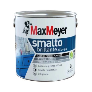 Smalto all`acqua poliuretanico brillante MaxMeyer bianco 2 l