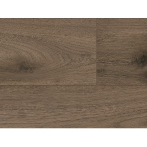 Pavimento laminato Comfort Noce Tobacco Scuro, struttura in legno, tonalità scura.