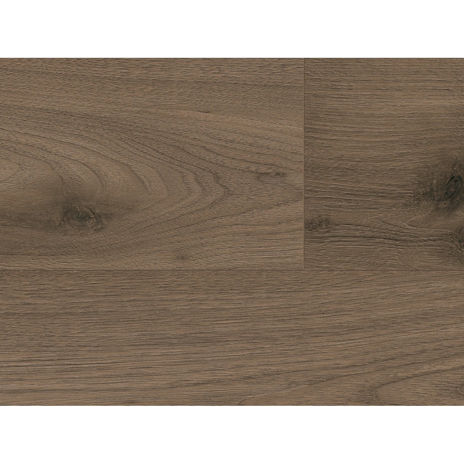 Pavimento laminato Comfort Noce Tobacco Scuro, struttura in legno, tonalità scura.