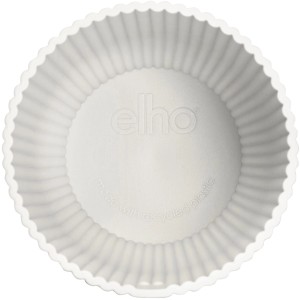 Vaso per fiori Elho Mini Vibes, Ø 7cm, bianco seta, texture a coste, in plastica riciclata.