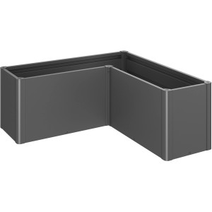 Biohort aiuola rialzata Belvedere Midi, misura L150, grigio scuro metallizzato, per giardino e balcone.