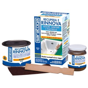 t.b.t. Smalto bianco per vasche da bagno, set completo per riparare vasche e piastrelle.