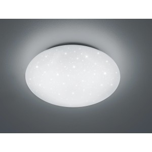 Plafoniera LED Lukida bianca con effetto cielo stellato per soggiorno e camere da letto.
