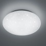 Plafoniera LED Lukida bianca con effetto cielo stellato per soggiorno e camere da letto.