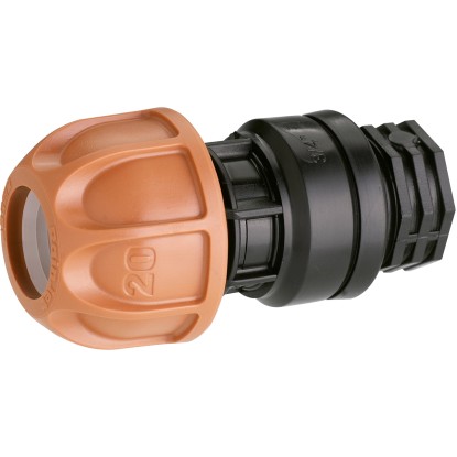 Claber raccordo Ø 20 mm filetto 20 mm (3/4")F-13 mm (1/2")F