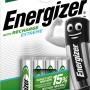 Energizer Extreme AAA batterie ricaricabili, confezione da 4, 800 mAh.