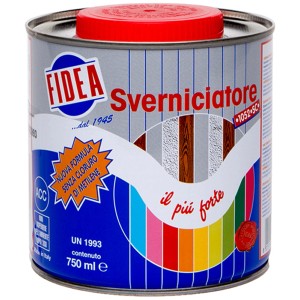 Barattolo di FIDEA Sverniciatore (750ml) per rimuovere vernici e pitture.