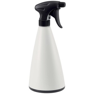 Nebulizzatore bianco con spruzzatore nero.