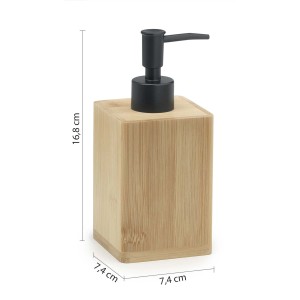t.b.t. Dispenser sapone in bambù con erogatore nero.