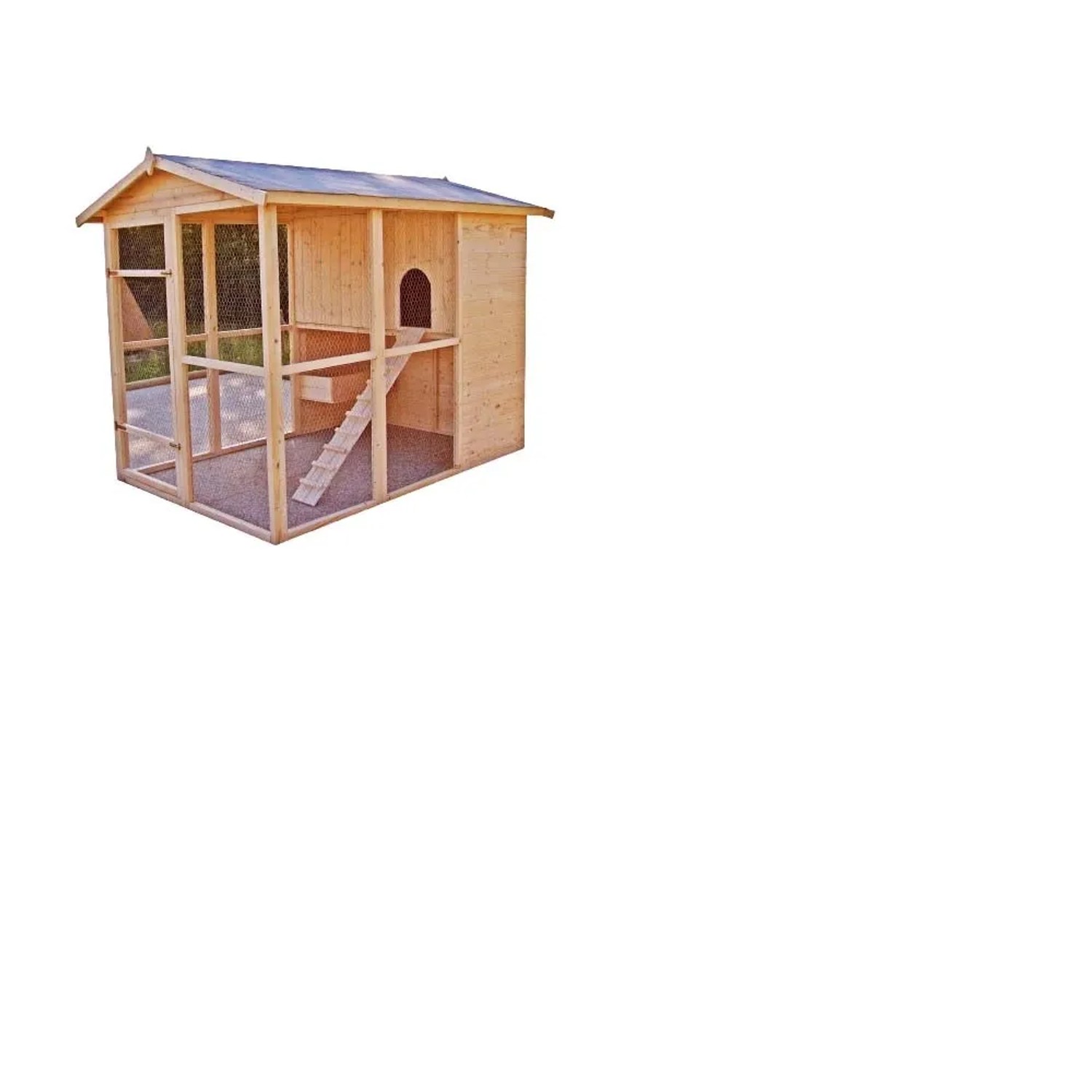 Pollaio in legno con tetto apribile 160x244 cm_9