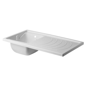 Lavatoio t.b.t. bianco con scolapiatti a coste.