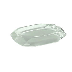 Dispenser di sapone t.b.t. trasparente per il bagno.