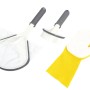 Set accessori piscina t.b.t.: retino, spazzola e guanto per la pulizia della piscina.