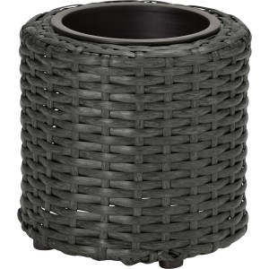Vaso di fiori antracite Ø 17 cm effetto rattan per interni ed esterni.