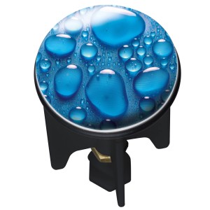 t.b.t. per doccia con design a gocce d'acqua blu.