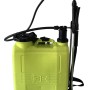 Pompa a pressione gialla per giardino e cura delle piante. Spruzzatore a pressione per prodotti fitosanitari.