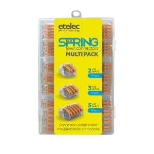 Connettori a leva isolati 600 V per cablaggi elettrici 45 pz