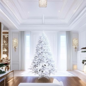 Albero di Natale artificiale Islanda in PE PVC 1184 punte bianco H 180 cm