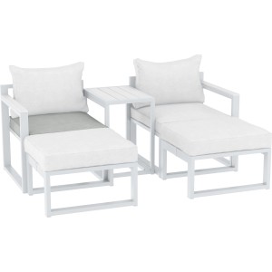 Cuscino di seduta per set lounge Carleton, cuscino di ricambio bianco/grigio.