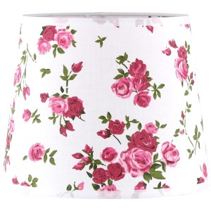 Paralume con motivo a rose, tessuto, per lampade
