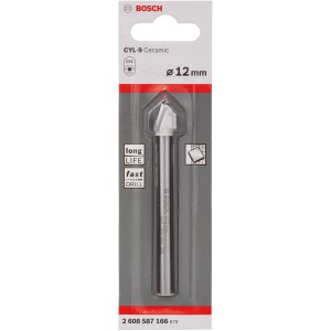 Punta per piastrelle Bosch CYL-9 Ceramic, 12 mm, per fori precisi.