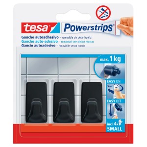 Ganci autoadesivi Tesa® Powerstrips rettangolari neri S