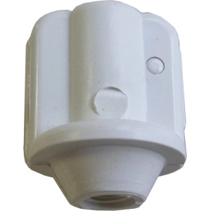 Dettaglio di un accessorio WC bianco.