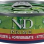 Lattina di cibo per gatti: N&D Prime Pollo e Melograno Kitten cibo umido per gattini.