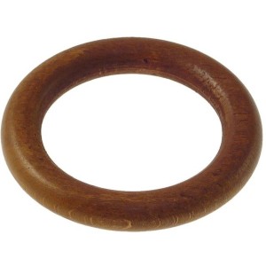Anello in legno marrone per binari per tende.
