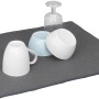 Wenko Miko scolapiatti in microfibra, 47x40cm, grigio con stoviglie. Tappetino asciugapiatti assorbente.