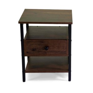 Mobiletto Mudra 1 cassetto in legno noce e nero 40x40h50 cm