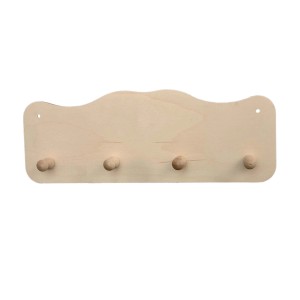 Tavola di legno con quattro pomelli per forniture artistiche, ideale per dipingere e decorare.