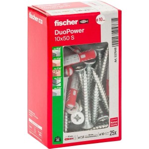 Tassello universale DuoPower con vite Ø 10 mm 25 pz