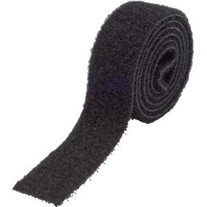 Fascetta a velcro nera, 600 mm x 20 mm, 2 pezzi, arrotolata. Ideale per il fissaggio.
