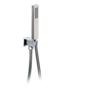 Doccetta quadrata con tubo flessibile per sistemi doccia.