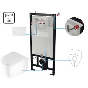 Set WC murale Genio 6 in 1 bianco
