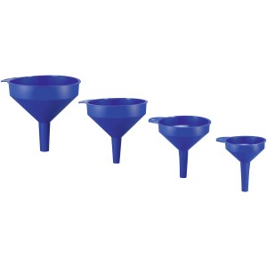 Set imbuti LUX, 4 imbuti blu di diverse dimensioni per un travaso senza gocce.